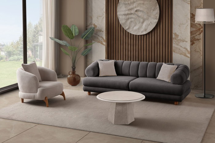Atelier Del Sofa Gloria - Sofá de 3 Plazas Antracita
